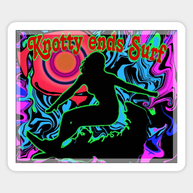 Knotty ends Surf psych Sticker by ericbear36